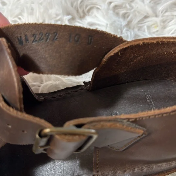 Polo Ralph Lauren Cognac Brown Leather Woven Fisherman Sandals 10 - Picture 8 of 10